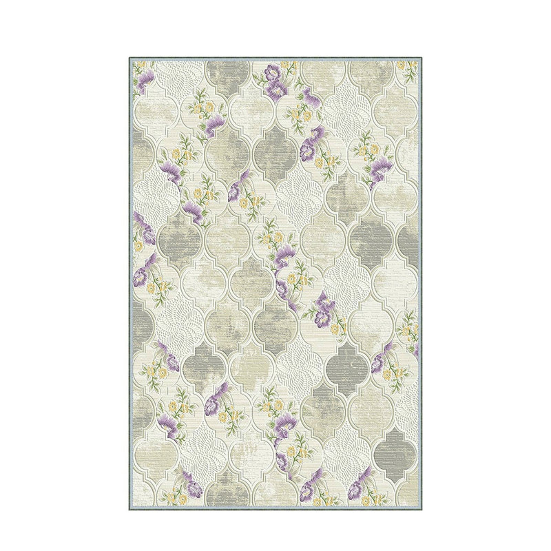 Stylish Woven Carpet, 5.2 x 7.5 Feet | 100% Polyester, 0.3 in Pile Height, Antibacterial, Non-Slip PVC Dot Underside | Machine Washable, 3D Digital Print | Perfect for Living Room, Bedroom & Home Décor