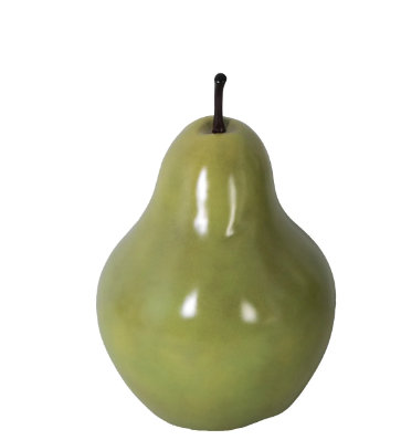 Grande statue Nathane en forme de poire verte surdimensionnée