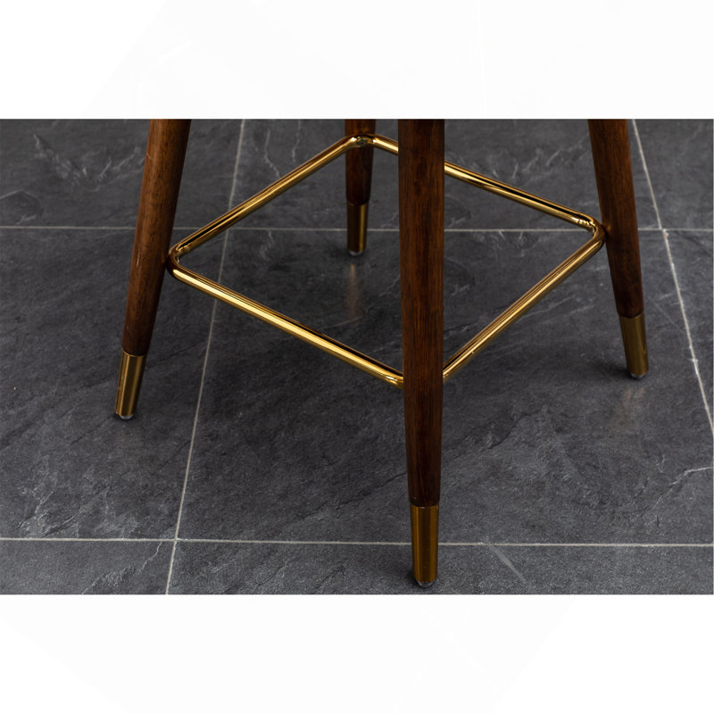 Ensemble de 2 tabourets de comptoir Nevis Mid-Century, Jaune