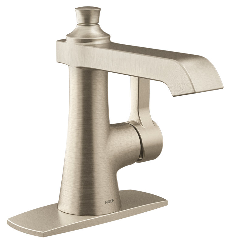 Flara Single Hole Bathroom Faucet with Drain Assembly, Brushed Nickel