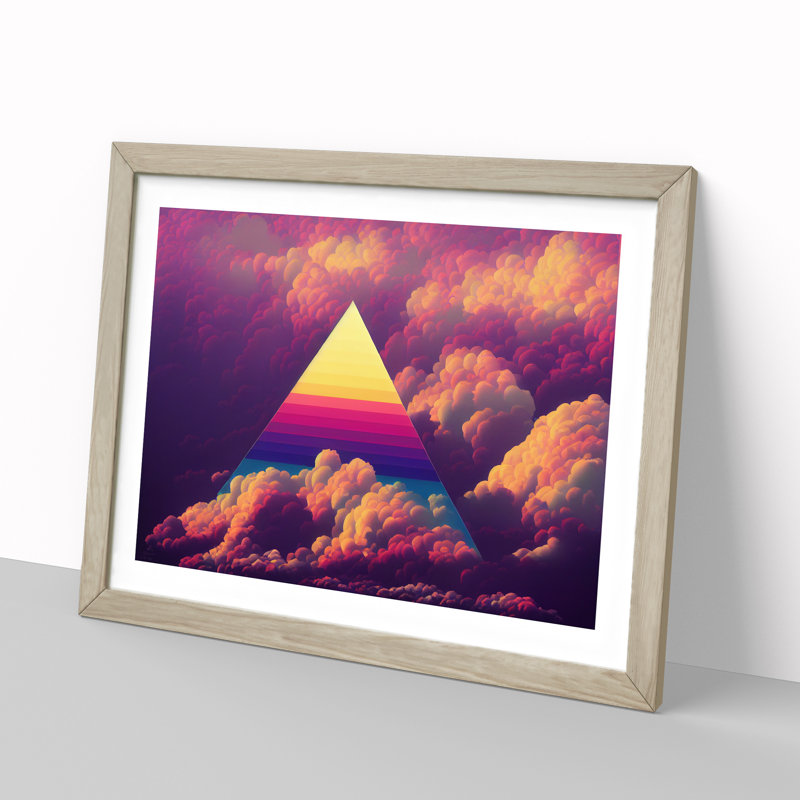 Engaging Cloudy Sky - Single Picture Frame Print, 46cm H x 64cm W x 2cm D, Oak Framed