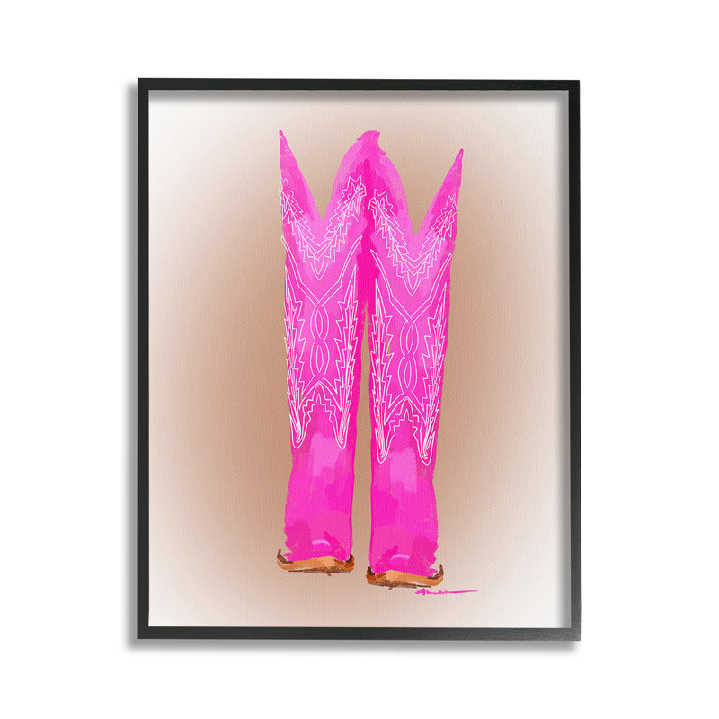 «Vivid Pink Cow», reproduction de giclée par Amelia Noyes, Giclée encadrée noir minuit, H 20 po x l 16 po