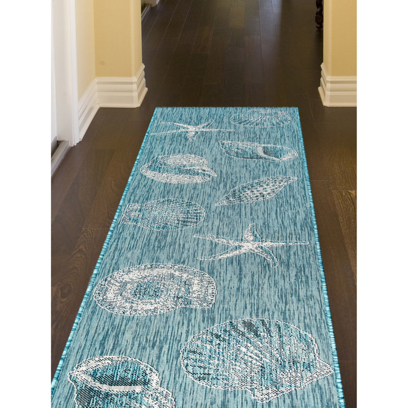 Tapis intérieur / extérieur tissé à la machine Ashwin, Tapis de couloir 1 pi 11 po x 4 pi 11 po