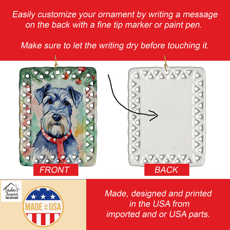 Ornement en porcelaine de Noël Schnauzer, Schnauzer 3628