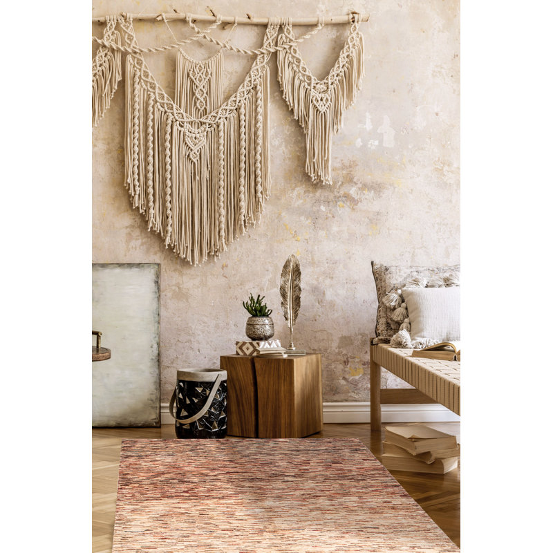Tapis brun en laine noué à la main à motif abstrait Bogumi³a, Rectangle 5 pi 6 po x 8 pi 6 po
