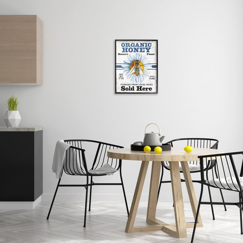 Miel biologique vendu ici, estampe numérique par Creatif Belle, H 20 po x l 16 po, Giclée encadrée noir minuit