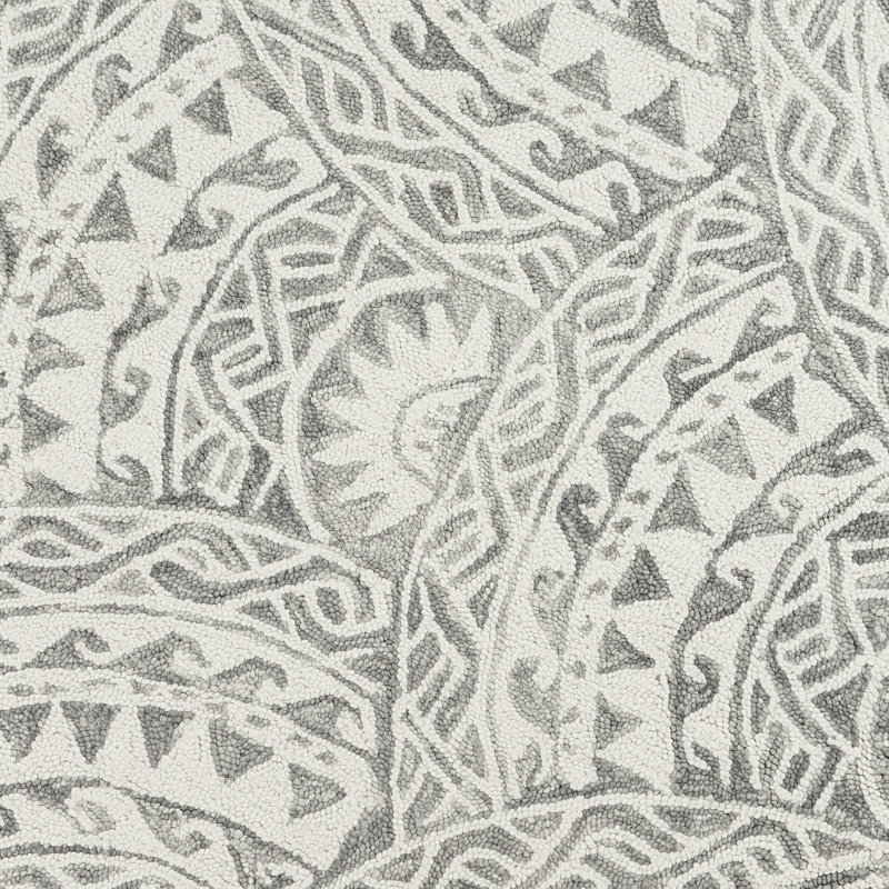 Toochin Hand Tufted Wool Floral Indoor Rug, Round 4'
