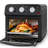 12.5 Quart Air Fryer Convection Toaster Oven, 1500W, 4 Cooking Modes, 7-In-1 Multifunction With Roast, Bake, Grill, Broil, Toast, Dehydrate, Defrost, Stainless Steel, Black