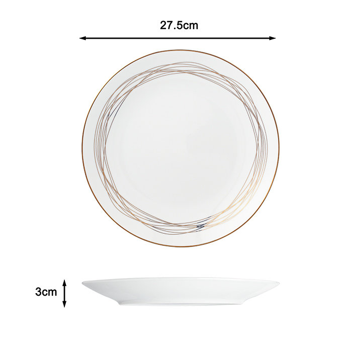 Waterside 12pc Gold Swirl Porcelain Dinner Set