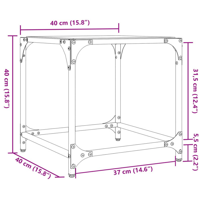 Alaxander Coffee Table, Transparent, 40cm H x 40cm L x 40cm W