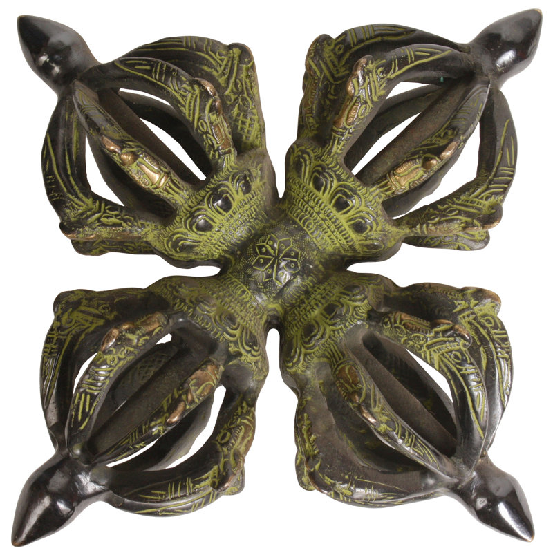 Bouddhiste tibétain grande taille double Dorje (Vishva-Vajra)