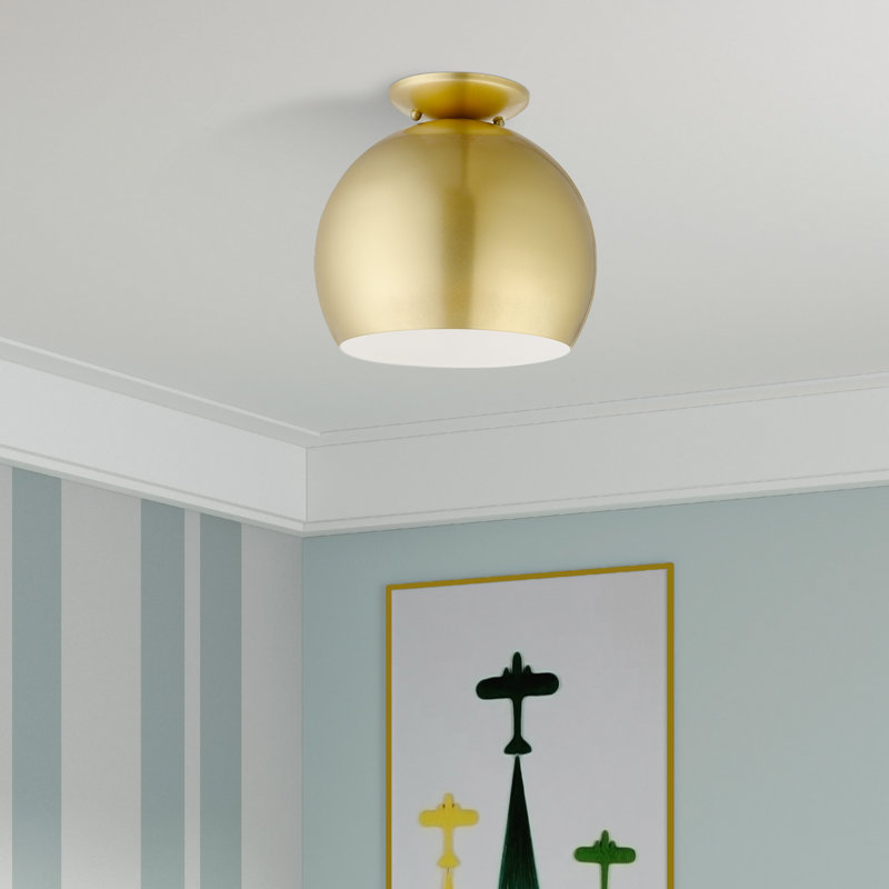 Plafonnier semi-encastré 1 lumière 10 po Fez, Or doux
