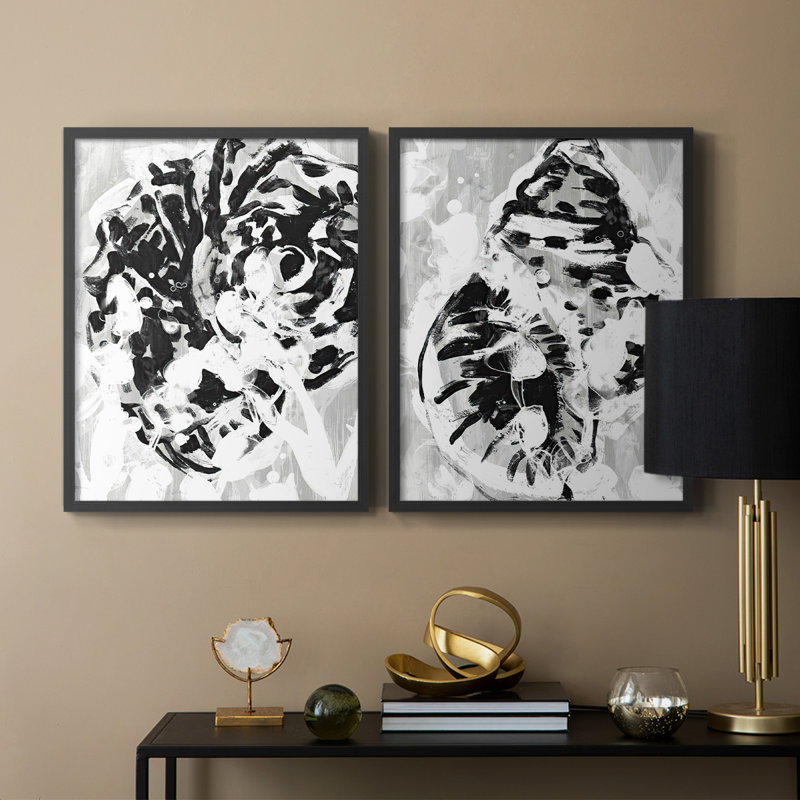 «Ocean Inkblot III», reproduction encadrée de qualité supérieure - prête à être accrochée - aucun clou requis - aucun clou requis