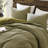 100% Cotton 3Pcs Full/Queen Waffle Washed Duvet With Lived - In Softness And All Season Comfort , Glowiness, Pre Stone Vintage Style,-126015605-126015607
