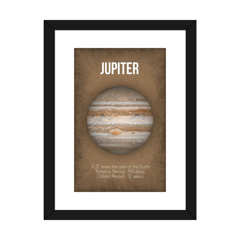 Jupiter, 32" H x 24" W x 1" D, Black Framed Fine Art Paper