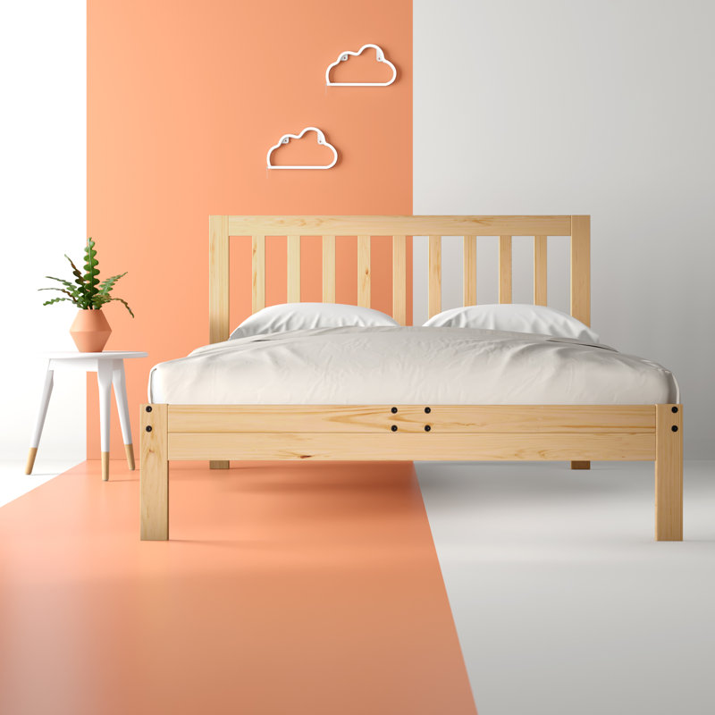 Solid Wood Platform Bed, Queen