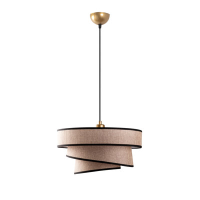 Elegant Adjustable Chandelier, Light Brown Metal Body, 3 Cap Sizes (15.7 x 3.5 in, 12.6 x 6.7 in, 8.7 x 7.9 in) | Total Height: 11.8 - 47.2 in | 1 x E27 Socket (Max 40W) | Perfect for Dining Room & Living Spaces, Stylish & Functional Design
