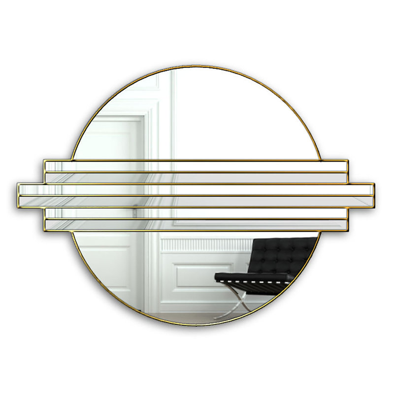 Unique Flat Wall Mirror, Gold