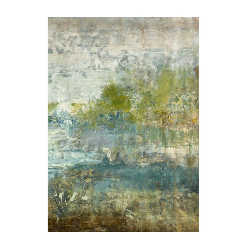 «Reflecting Pool III» par Timothy O 'Toole - peinture sur toile tendue, Gel coupé au couteau, H 43 po x l 30 po