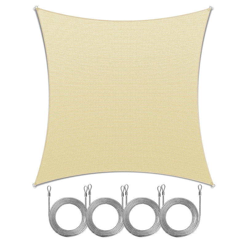 Voile d'ombrage Amgo, Beige, Bordure de jardin x 10 pi,