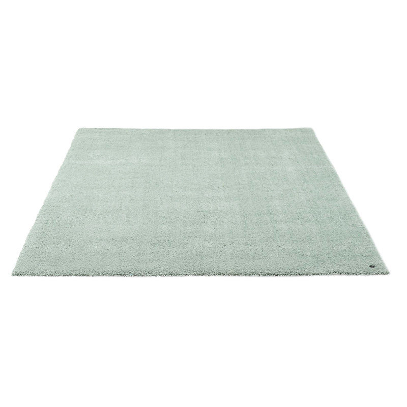 Cozy Handmade High Pile Mint Green Rug, Rechteck 65 x 135 cm