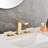 SUMERAIN Widespread Bathroom Faucet 8 Inch 2 Handle Vintage Basin Faucet 3 Hole Vanity Faucet, Brushed Gold-122057378