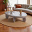 Table basse moderne 46 po x 29 po x 12 po - Gris ultrabrillant, sculpturale et fonctionnelle-1303676495