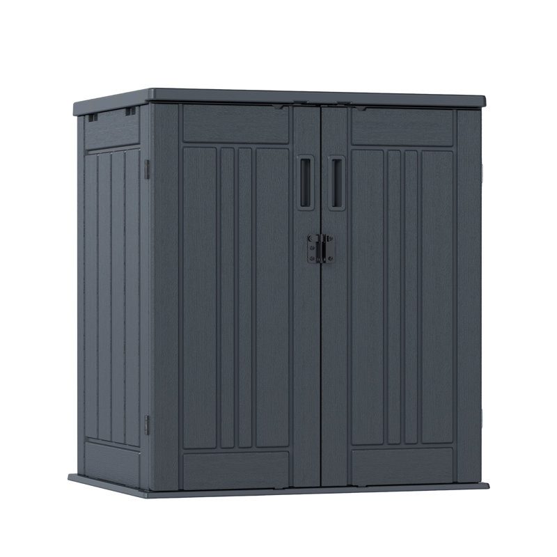 Altibloom Outdoor 30.43 in. W x 22.95 in. D x 34.06 in. H Resin Tool Storage Shed, Gray