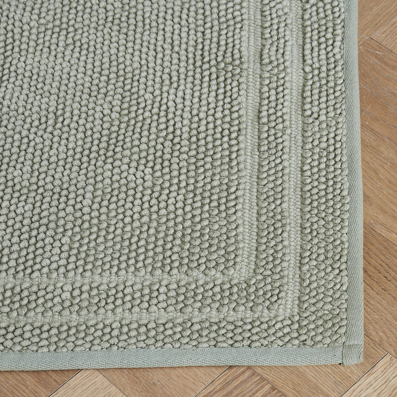 Hunter Luxe Looped Textured Cotton 2-Piece Bath Rug Set, Green