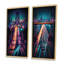 «Futuristic San Francisco Neon», 2 pièces sur toile-56684889-56684892