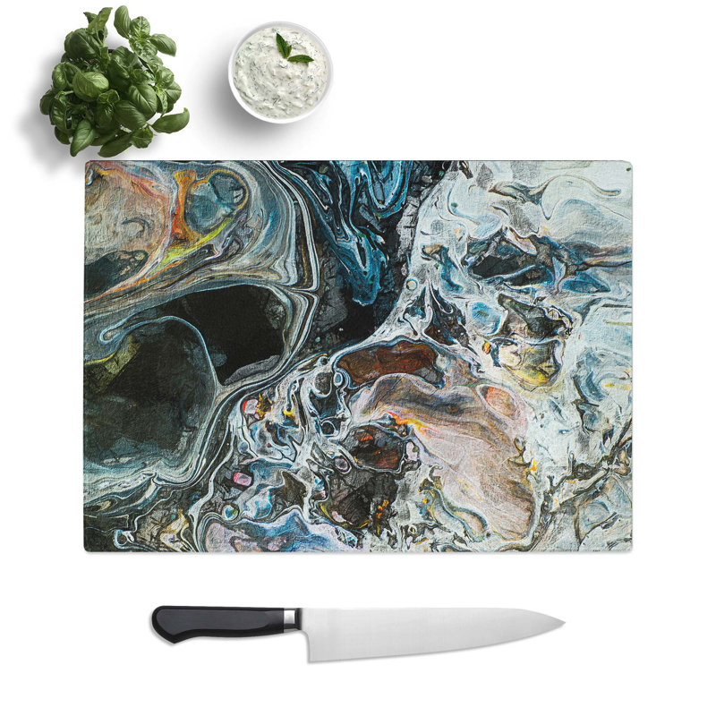 Tempered Glass Shadows Chopping Board, 39 cm W x 28.5 cm L
