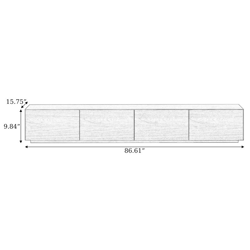 Meuble télé Modern, H 9,84 po x L 86,61 po x l 15,75 po