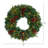 Mixed Pine Christmas Wreath with Clear LED Lights and Berries