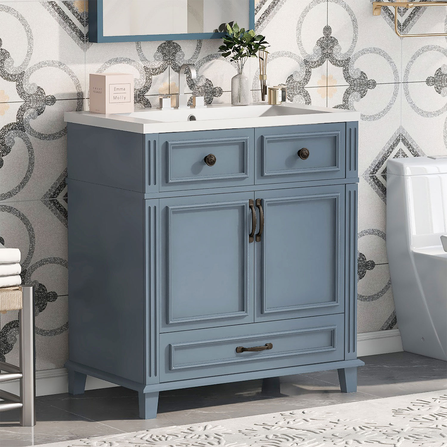 Winston Porter Orlandina 29'' Single Bathroom Vanity with Resin Top ...