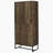 Rustic Oak and Gunmetal 8-Shelf Accent Cabinet-954095097