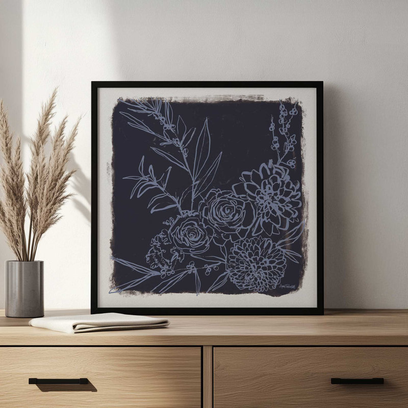 «Flower Bundle Dark» par Anne Tavoletti, reproduction d'art, H 30 po x l 30 po, Noir