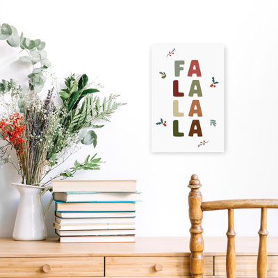 Falala Holiday Typography Minimalist Modern Rustic Winter Wall Art Print 1 Piece Wrapped Canvas Wall Art