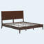 Structure de lit plateforme en bois de bambou massif de style Mid-Century avec lattes de bois et support en métal, chocolat-369696792-369696793