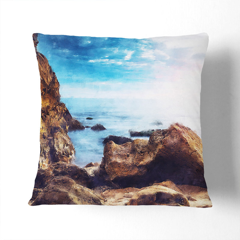 Square Cushion, Stone, 55cm H x 55cm W x 20cm D
