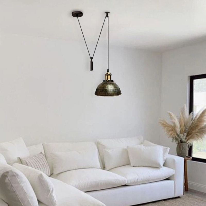 Luminaire suspendu noir avec serre-câble et support pour cordon avec serre-câble pour luminaires suspendus et lustres
