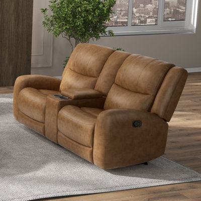  Causeuse inclinable manuelle en cuir fleur 78,5 po Avelines