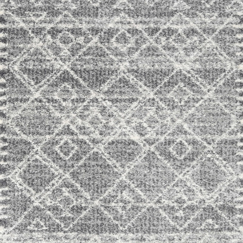 Tapis contemporain gris, Carré 6 pi