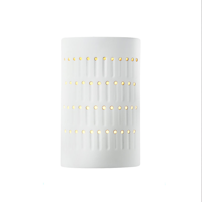 Maarten Ceramic Flush Mounted Sconce, Gloss White