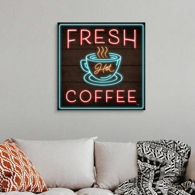 «Neon Fresh Coffee» par Mollie B., reproduction d'art sur toile tendue