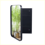 Modern Metal Framed Cabinet with Mirror and Adjustable Shelves