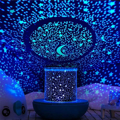 Remote Control And Timer Design Seabed Starry Sky Rotating LED Star Projector For Bedroom, Night Light For Kids, Night Color Moon Lamp For Children Baby Teens Adults(Blue)