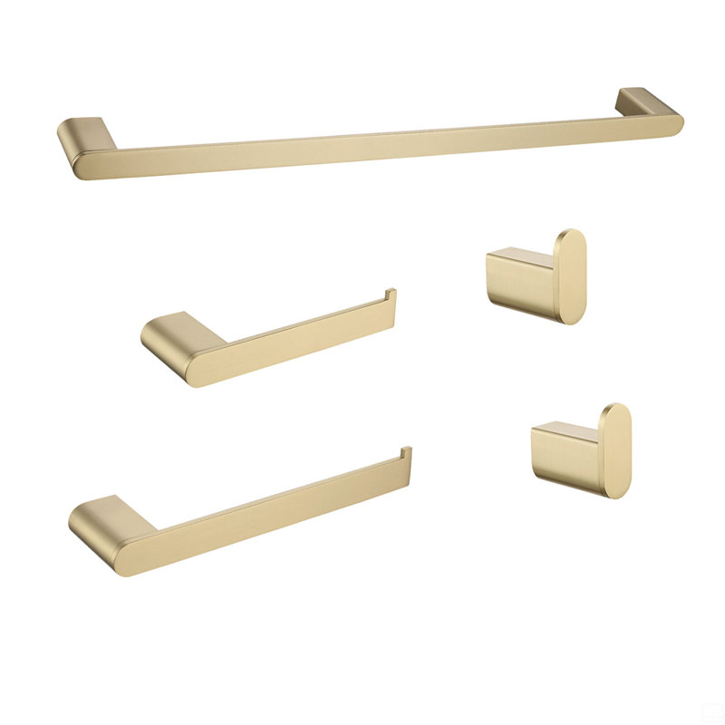 5- Piece Bathroom Hardware Set, Brushed Gold