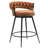 24" Counter Height Bar Stools Set of 6 - 360° Swivel with Suede Fabric & Modern Woven Design, Backrest & Footrest for Kitchen Cafe Pub-1041474360