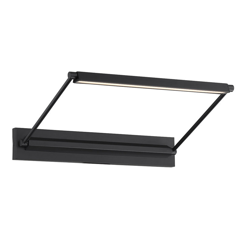 Hudson Dimmable LED Wall Mounted Picture Light, 3.0625" H x 17" W x 12.625" D, Black