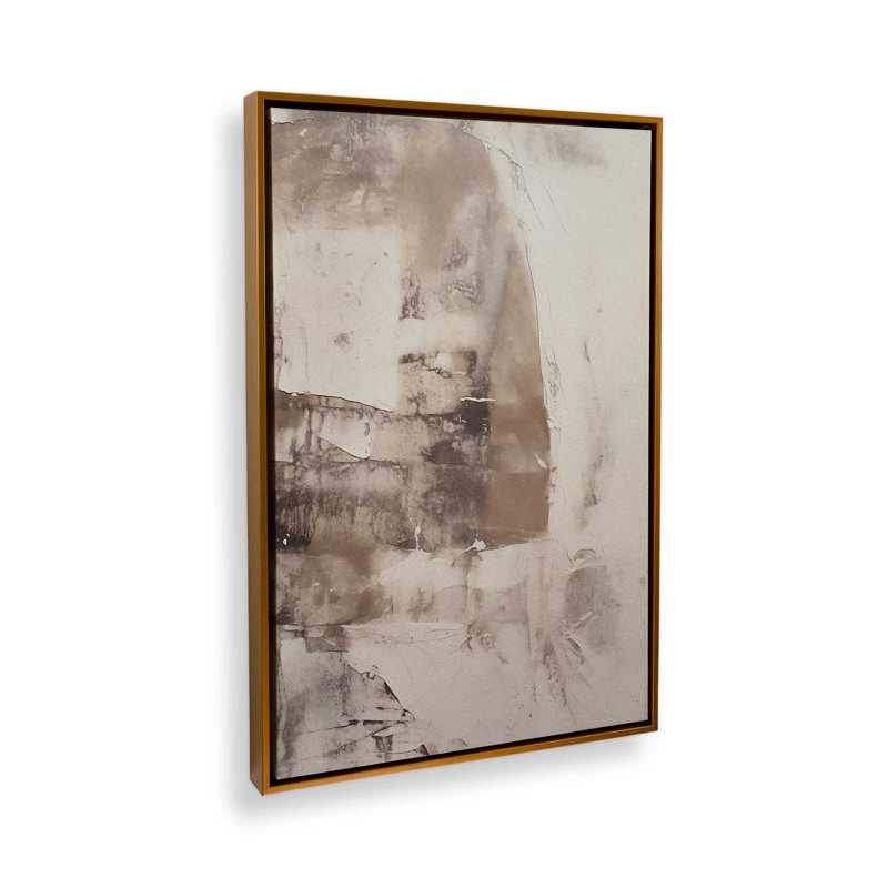 Mocha Musings I Canvas Print, 18.75" H x 12.75" W x 1.75" D, Polished Gold Floater Framed